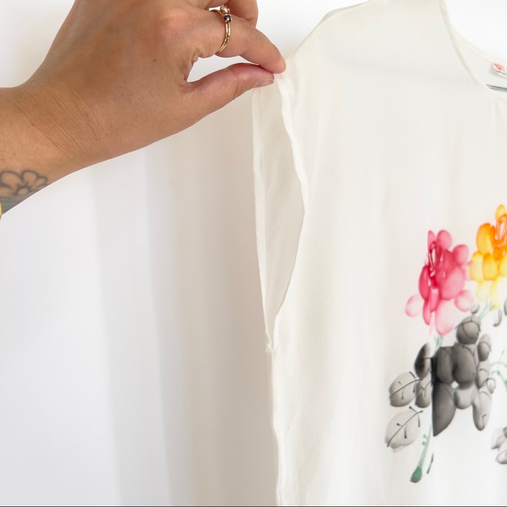 VTG Silk Watercolor Floral Top - Picture 8 of 8